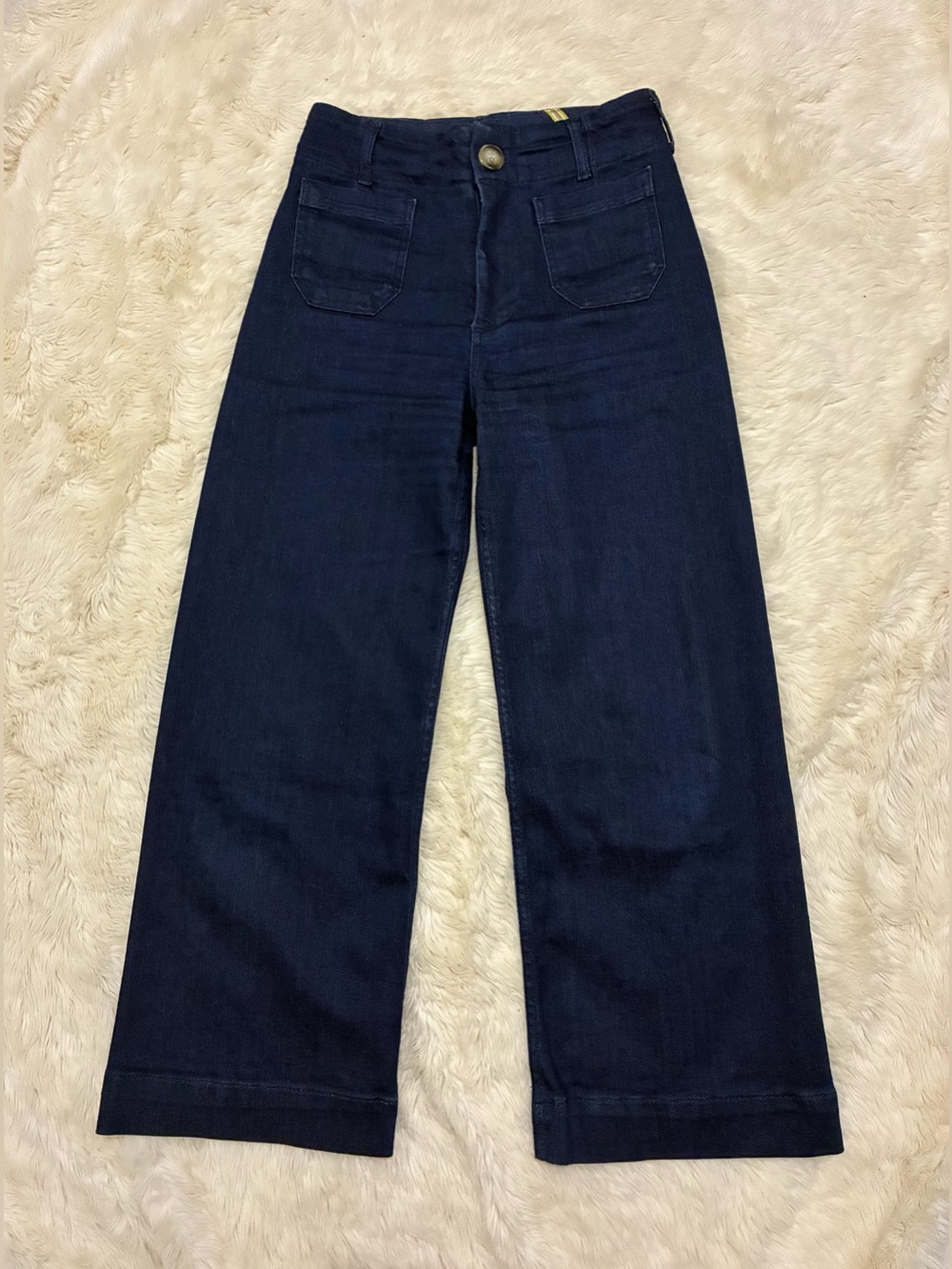 Anthropologie Maeve Colette Crop High-Rise Wide Leg Jeans, Dark Blue, Women’s 26 - Picture 4 of 16